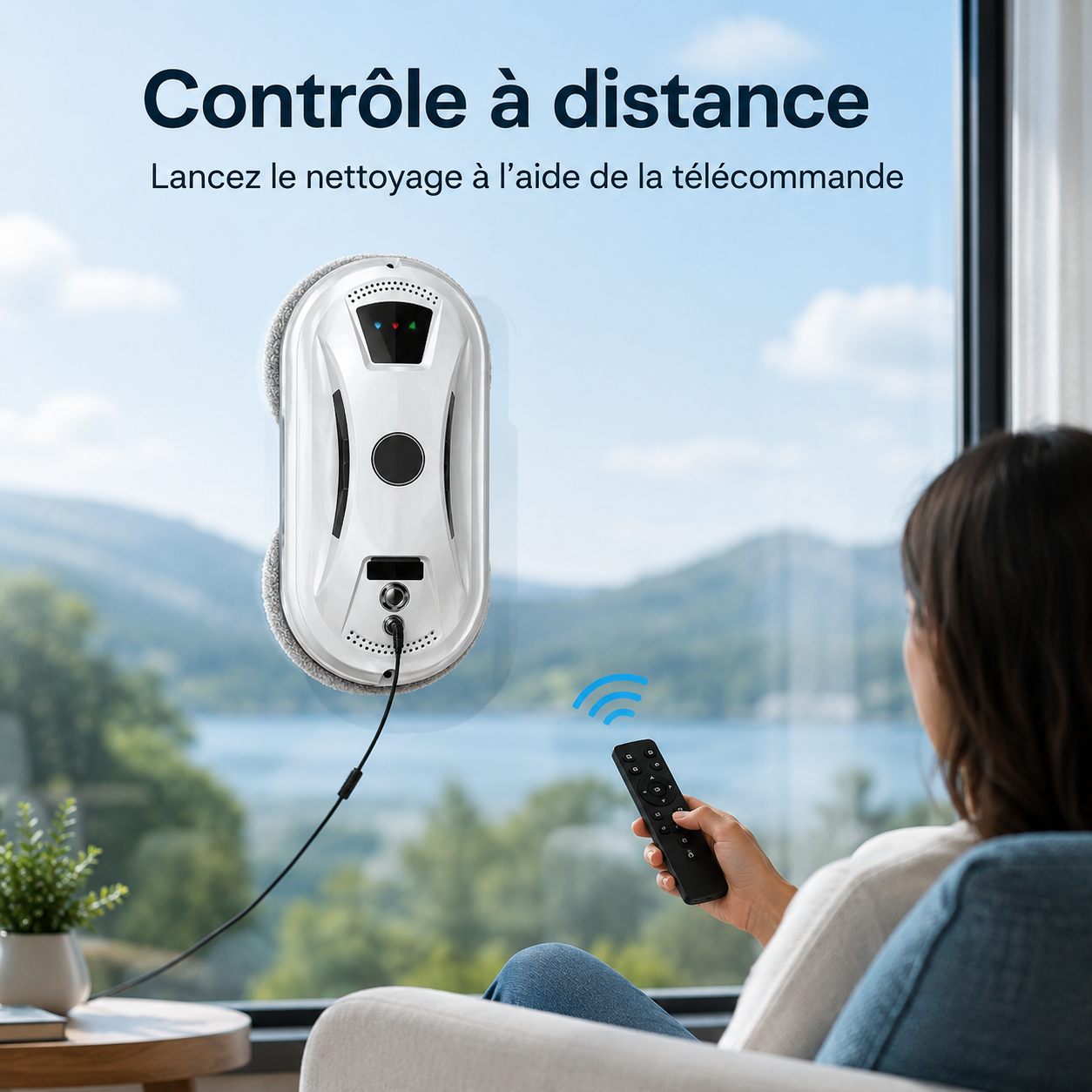 PureBotic GlassBot S560 — Robot lave-vitre automatique 5600 Pa avec 3 modes de nettoyage et sécurité anti-chute