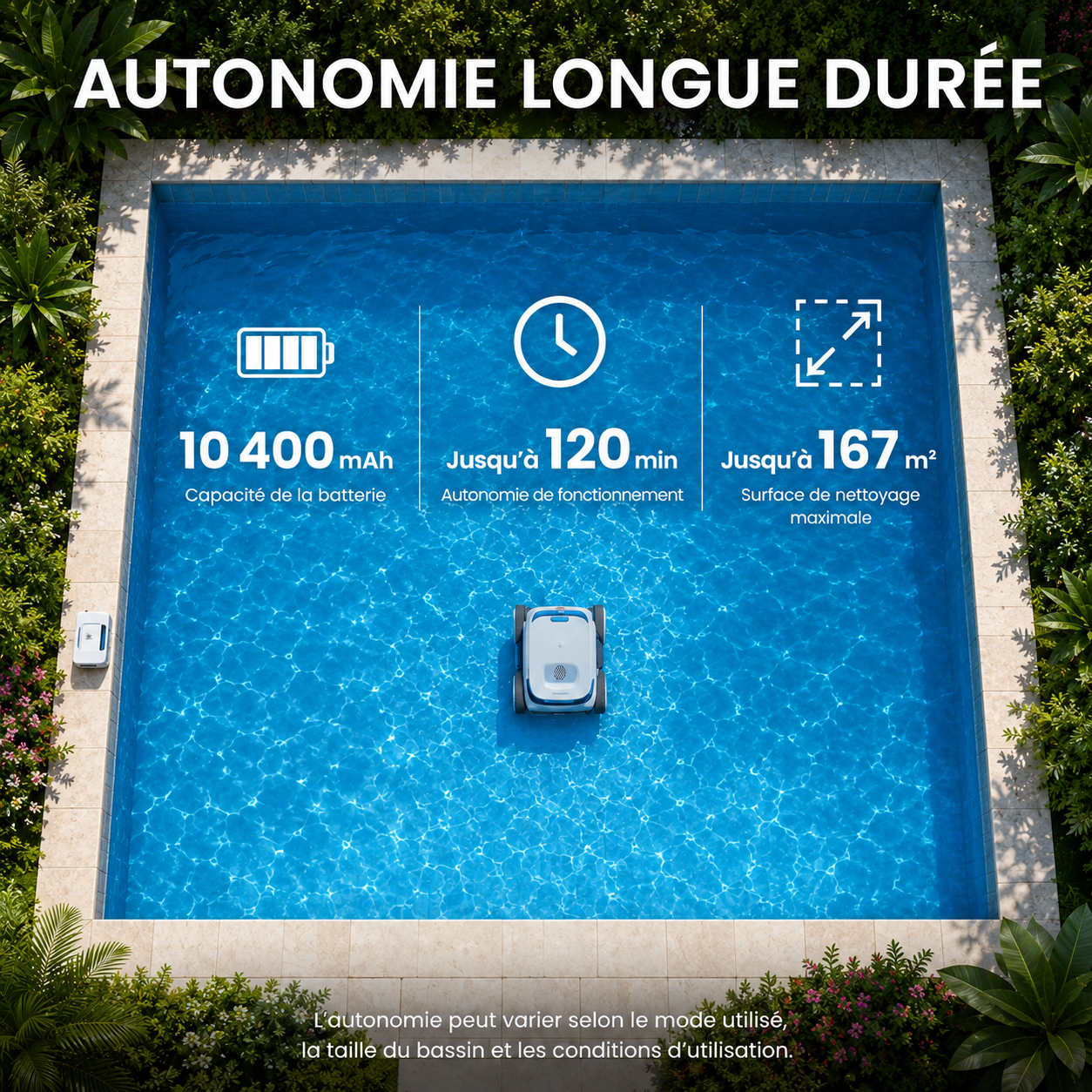 PureBotic PoolBot — Robot de piscine automatique sans fil